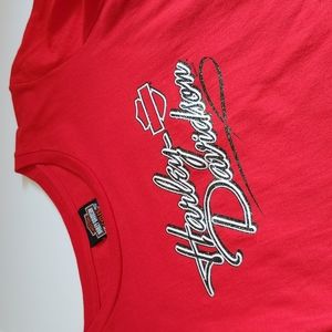 🏍️NWOT 2008 Women's Harley-Davidson Ft. Lauderdale Red Short Sleeve Shirt